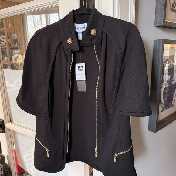 NWT Joseph Ribkoff Black Cape Jacket Size 10 - Picture 1 of 10